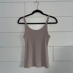 H&M Ribbed Slim Flit Tank Light Pink/Blush S #0018